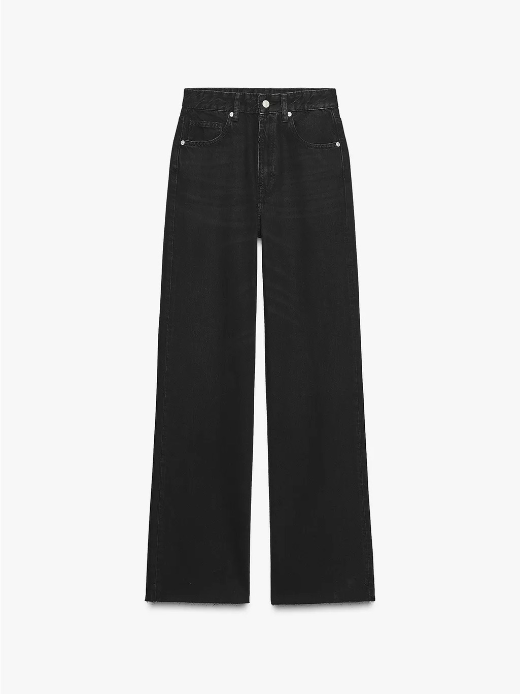 Nwt Zara Trf High Waist Wide Leg Full Length Jeans